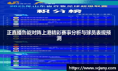 正直播鲁能对阵上港精彩赛事分析与球员表现预测